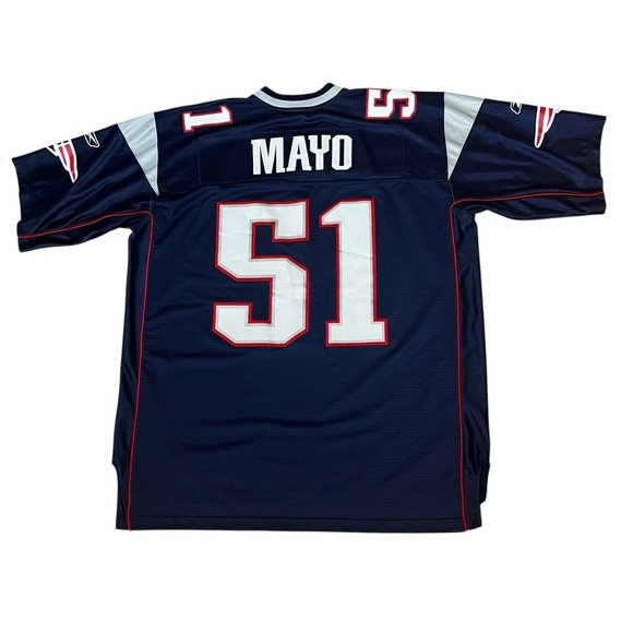 New England Patriots Mayo #51 Men’s 2XL XXL Length +2 Jersey Navy Blue - Picture 1 of 8